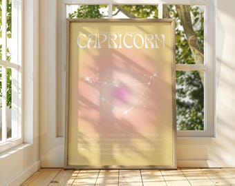 Capricorn Zodiac Poster: Star Sign Wall Art