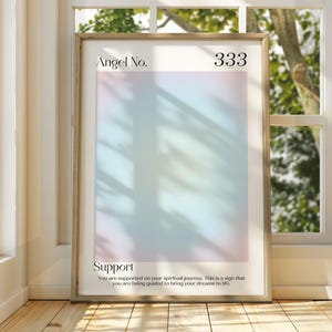 Angel Number 333 Poster - Positive Affirmation Wall Art - Spiritual Decor - Manifestation Art Boho Chic - Motivational Quote Inspirational