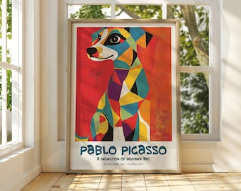 Picasso Dog Art Print - Cubism Surrealism Exhibition Poster
