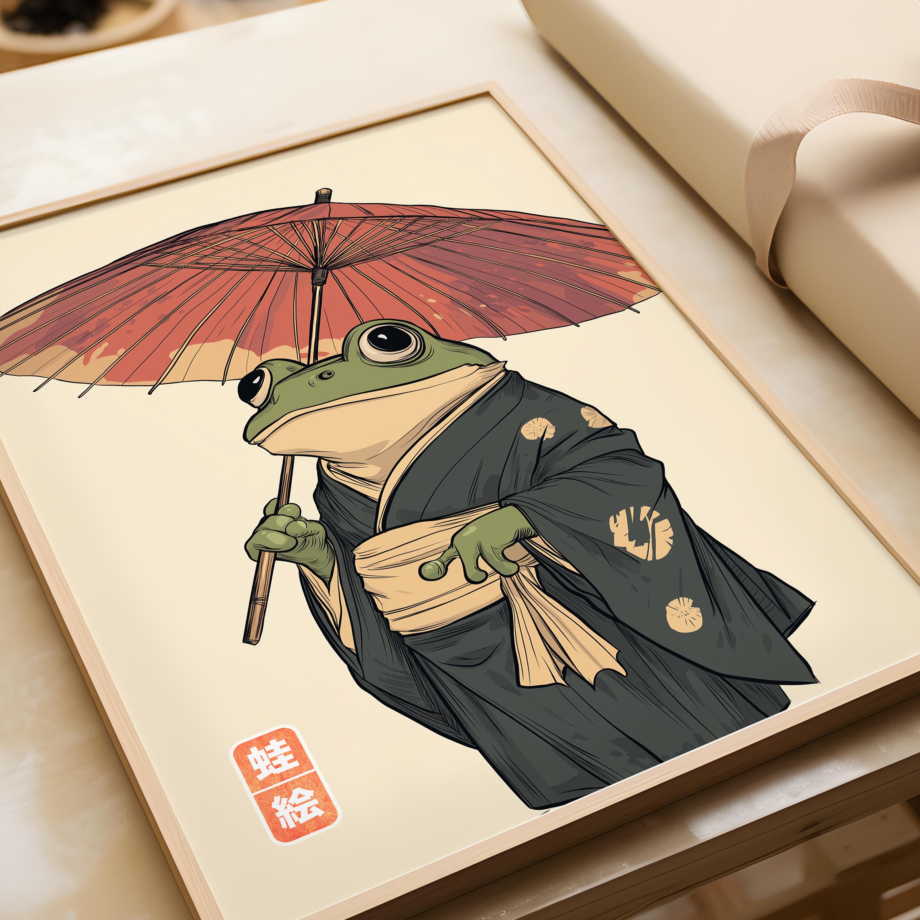Japanese Vintage Frog Art - Matsumoto Hoji Wall Art - Animal Poster ...