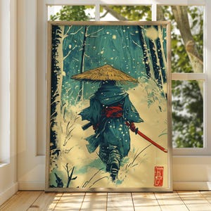 Samurai in Snow Japanese Art - Ukiyo-e Poster - Utagawa Kuniyoshi Print - Japanese Art - Japan Poster - Utagawa Kuniyoshi Art - Vintage Art