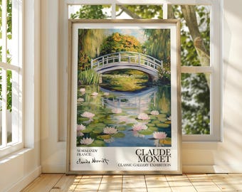 モネのプリント、クロード・モネ、青いアートプリント、山の絵画、風景