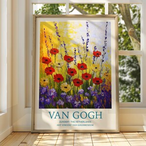 Vincent Van Gogh Kunst - Impressionistische Kunst - Berühmter Kunstdruck - Van Gogh Druck - Sternenklare Nacht - Van Gogh Himmel Kunst - Van Gogh Malerei - Blumen
