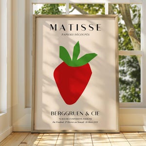 Póster de Henri Matisse - Póster de exposición - Impresión de galería - Impresión clásica de Matisse - Arte de Matisse - Póster de Henri Matisse - Fresa de cocina