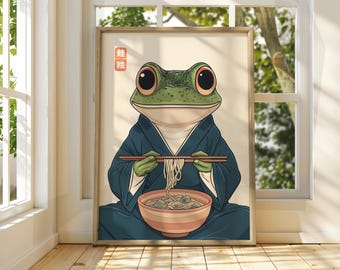 Japanse vintage kikkerkunst - muurkunst Matsumoto Hoji - dierlijke poster - grappige dierenprint - Japanse muurkunst - kikker poster - kikker muurkunst