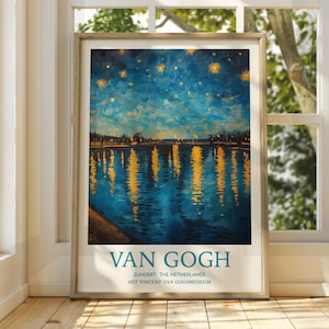 Vincent Van Gogh Kunst - Impressionistische Kunst - Berühmter Kunstdruck - Van Gogh Druck - Sternenklare Nacht - Van Gogh Himmel Kunst - Van Gogh Malerei - Blumen