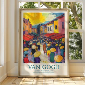 Vincent Van Gogh Kunst - Impressionistische Kunst - Berühmter Kunstdruck - Van Gogh Druck - Sternenklare Nacht - Van Gogh Himmel Kunst - Van Gogh Malerei - Blumen