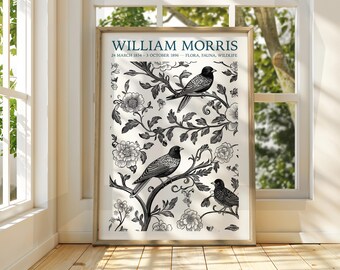 ウィリアム・モリスの鳥の版画 - フローラルアート展ポスター - Etsy 日本
