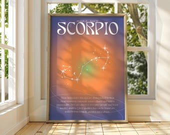 Póster del zodiaco Escorpio: Arte mural del signo zodiacal