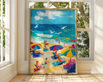 Henri Matisse Style Beach Art - Exhibition Print - Coastal Art Print - Classic Art Print - Matisse Art - Henri Matisse Print - Beach Paint