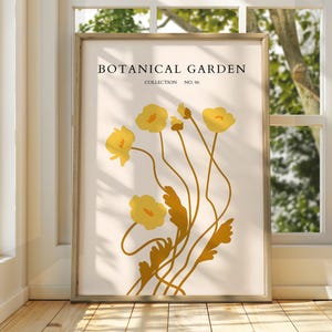 Botanischer Garten Poster - Ausstellungsposter - Galeriedruck - Blumenmarkt Wandkunst - Blumen Pastell Gartenblumen - Blumendruck - Botanisch