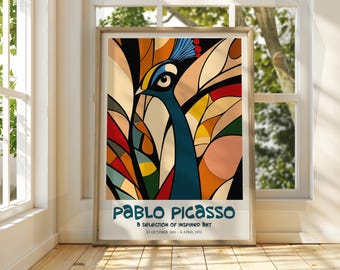 Picasso Peacock Print – Cubism Surrealism Art, Gallery Decor - Etsy
