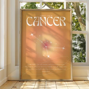 Cancer Poster- Star Sign Wall Art - Cancer Wall Art - Astrology Poster - Spiritual Wall Art - Zodiac Art - Gift for Cancer Zodiac Sign Art