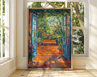 Arte de patio floral de Henri Matisse - Impresión de exposición - Impresión de galería - Impresión de arte clásico - Arte Matisse - Impresión de Henri Matisse - Pintura fauvista