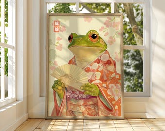 Japanese Vintage Frog Art - Matsumoto Hoji Wall Art - Animal Poster - Funny Animal Print - Japanese Wall Art - Frog Poster - Frog Wall Art