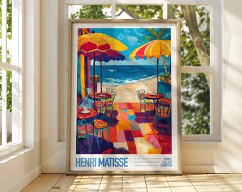 Henri Matisse Beach Cafe Art - Exhibition Print - Coastal Art Print - Classic Art - Matisse Art - Henri Matisse Print - Coffee Shop Beach
