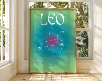 Leo Zodiac Poster: Star Sign Astrology Wall Art