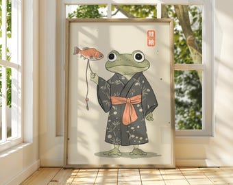 Japanese Vintage Frog Art - Matsumoto Hoji Wall Art - Animal