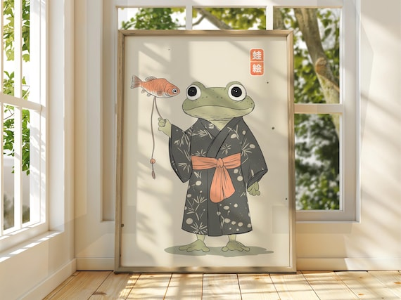 Japanese Vintage Frog Art - Matsumoto Hoji Wall Art - Animal