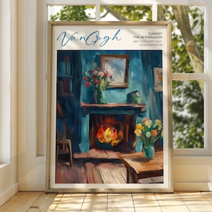 Vincent Van Gogh Kunst - Impressionistische Kunst - Berühmter Kunstdruck - Van Gogh Druck - Sternenklare Nacht - Van Gogh Himmel Kunst - Van Gogh Malerei - Blumen