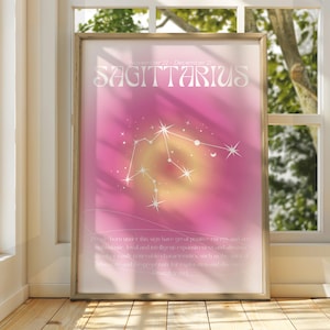 Sagittarius Poster- Star Sign Wall Art -  Sagittarius Wall Art - Astrology Poster - Spiritual Wall Art - Zodiac Art - Gift for Sagittarius