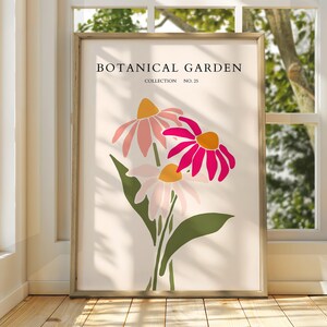 Botanischer Garten Poster - Ausstellungsposter - Galeriedruck - Blumenmarkt Wandkunst - Blumen Pastell Gartenblumen - Blumendruck - Botanisch