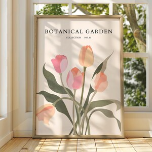 Botanischer Garten Poster - Ausstellungsposter - Galeriedruck - Blumenmarkt Wandkunst - Blumen Pastell Gartenblumen - Blumendruck - Botanisch
