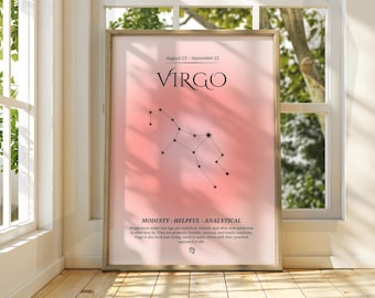 Virgo Star Sign Poster: Astrology Zodiac Wall Art