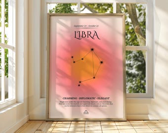 Plakat zodiaku Waga: Sztuka ścienna ze znakiem zodiaku