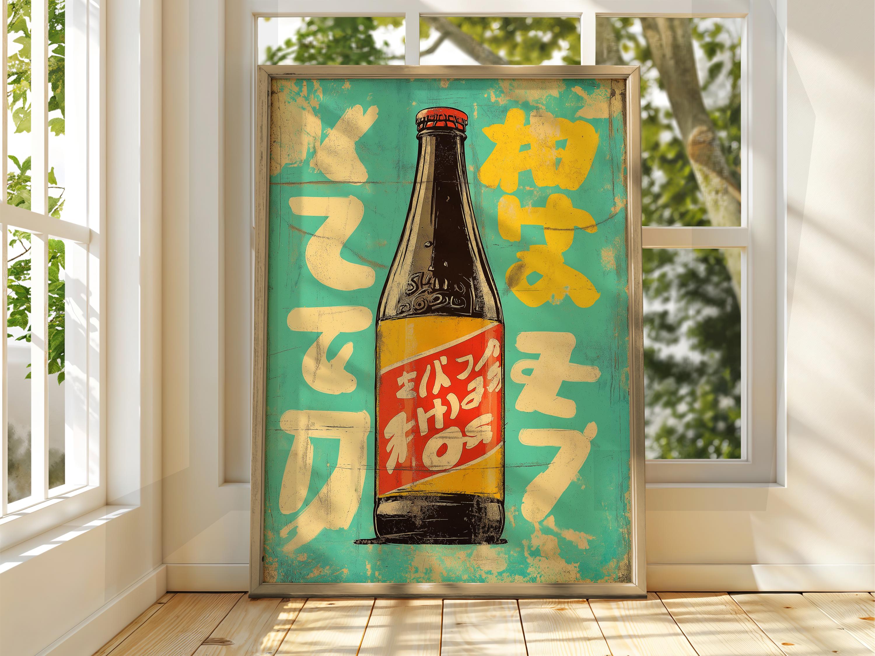 ヴィンテージ日本酒広告ポスター - レトロな日本のウォールアート
