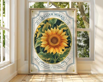 William Morris Sunflower Exhibition Poster – Floral Gallery Wall Art