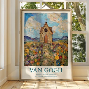 Vincent Van Gogh Kunst - Impressionistische Kunst - Berühmter Kunstdruck - Van Gogh Druck - Sternenklare Nacht - Van Gogh Himmel Kunst - Van Gogh Malerei - Blumen