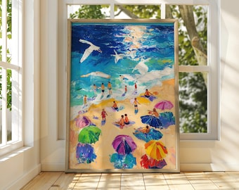 Henri Matisse Style Beach Art - Exhibition Print - Coastal Art Print - Classic Art - Matisse Art - Henri Matisse Print - Beach Painting