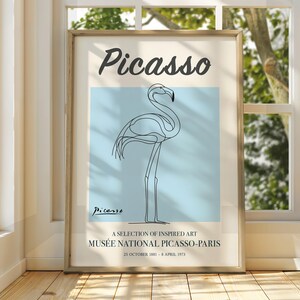 Pablo Picasso Art - Exhibition Print - Line Art Print - Classic Art - Picasso Poster  Exhibition Art - Gallery Home Decor - Picasso Flamingo