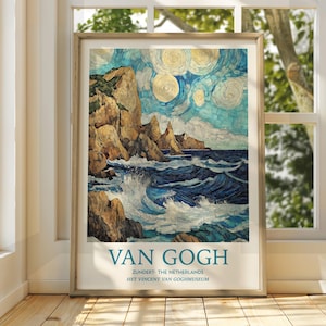 Vincent Van Gogh Kunst - Impressionistische Kunst - Berühmter Kunstdruck - Van Gogh Druck - Sternenklare Nacht - Van Gogh Himmel Kunst - Van Gogh Malerei - Blumen