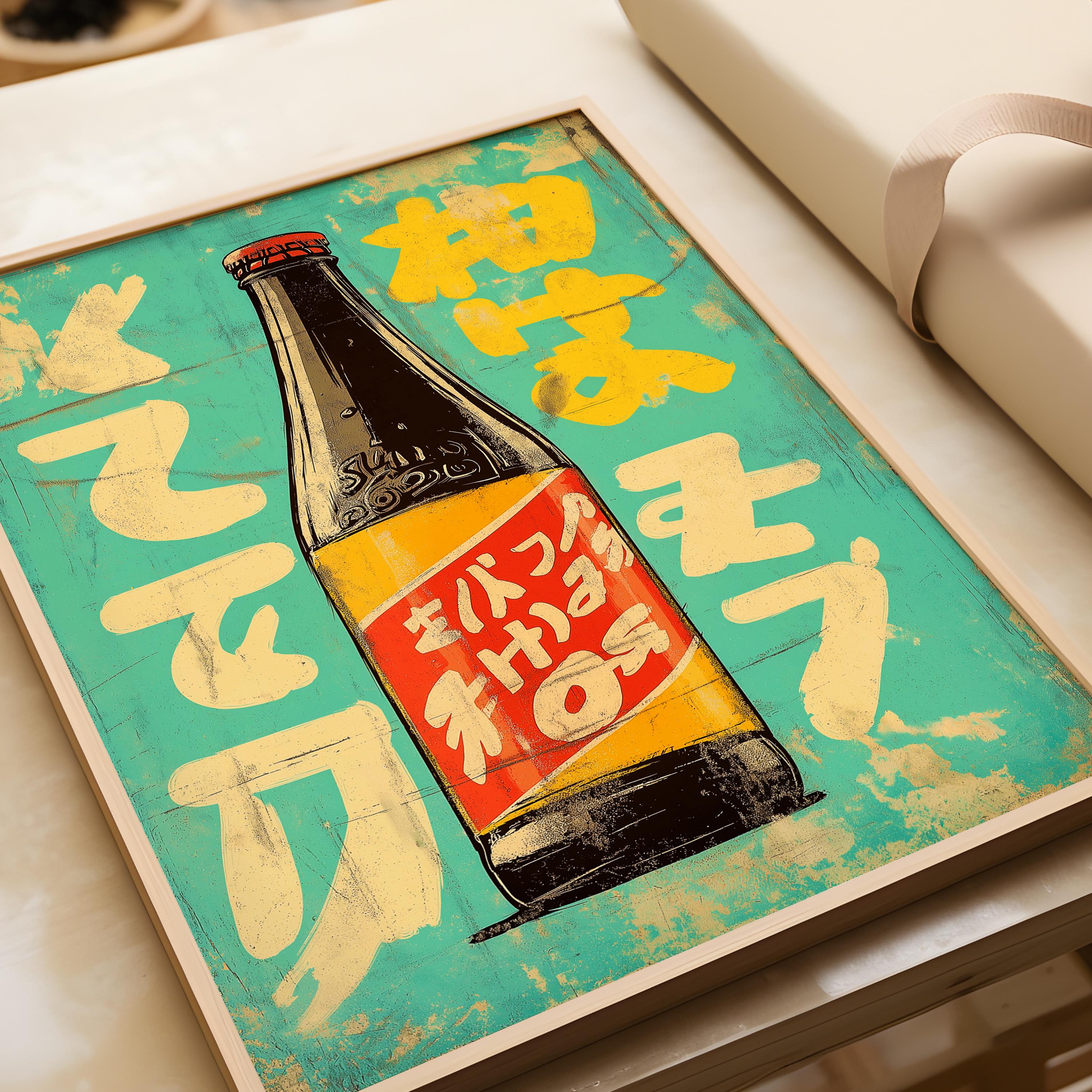 ヴィンテージ日本酒広告ポスター - レトロな日本のウォールアート