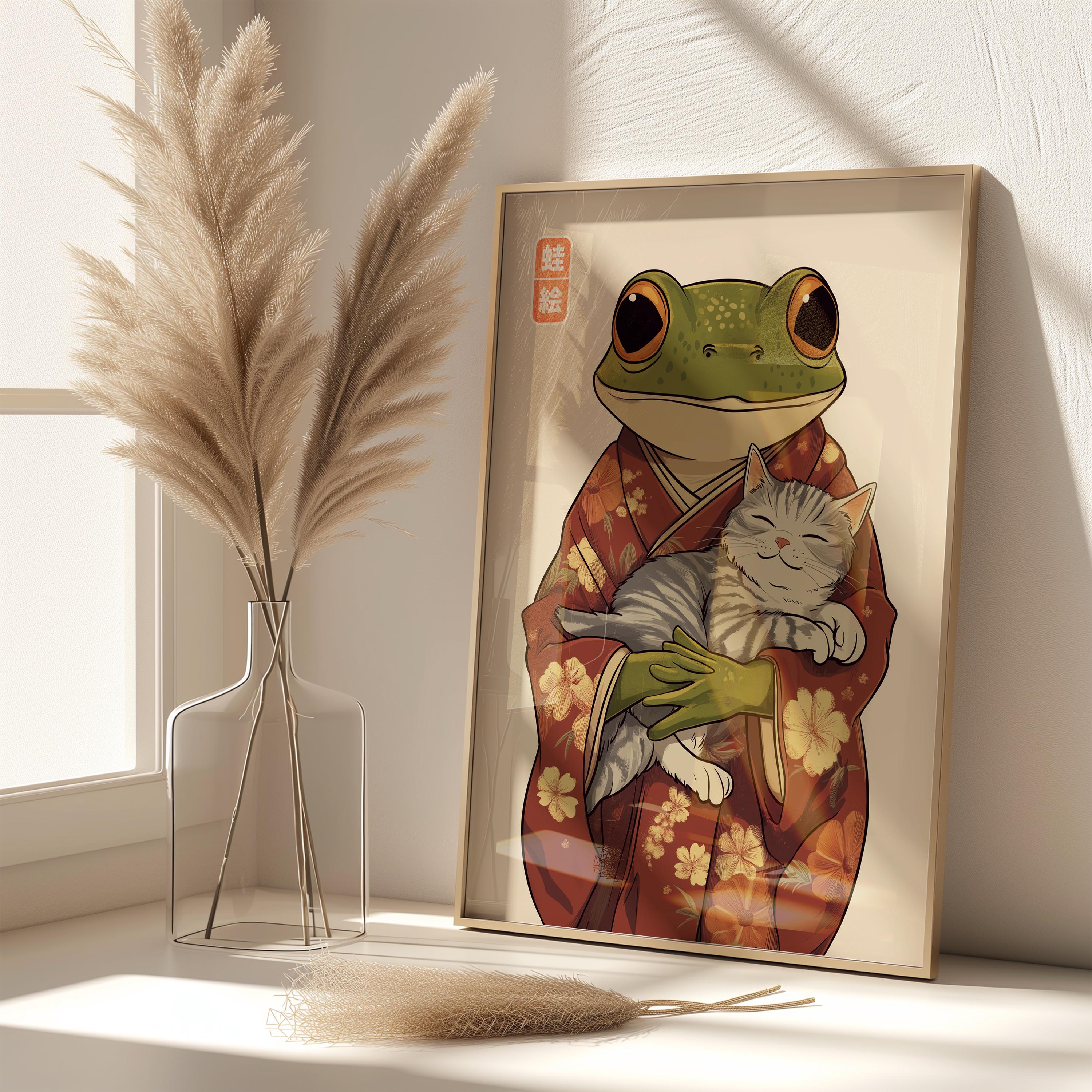 Japanese Vintage Frog Art - Matsumoto Hoji Wall Art - Animal Poster ...