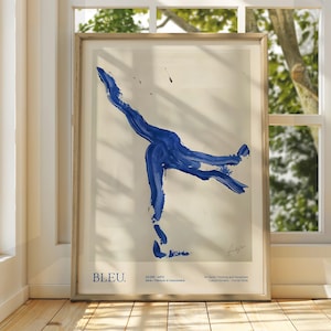 Bleu Art Poster: Abstract Body, Mid-Century Modern Print image 1