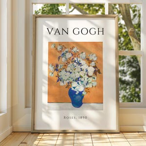 Vincent Van Gogh - Van Gogh Vase Rosen Kunst - Berühmter Kunstdruck - Van Gogh Druck - Sternenklare Nacht - Van Gogh Himmel Kunst - Van Gogh Gemälde
