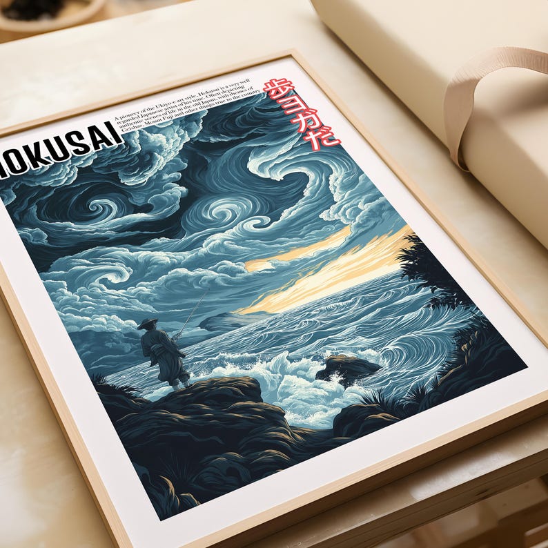 Vintage Japanese Art Ukiyo-e Poster Katsushika Hokusai Print Hokusai ...