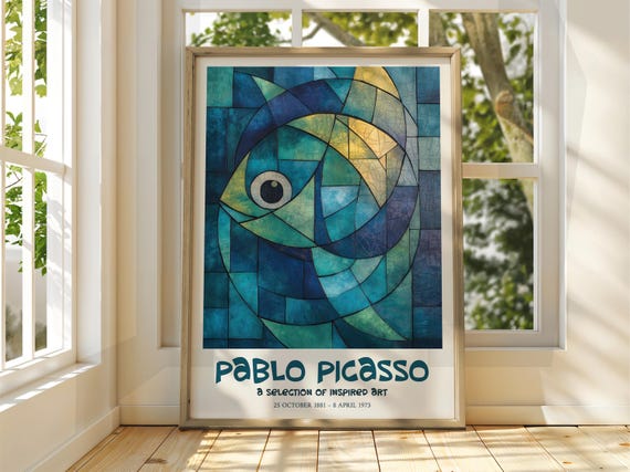 Picasso Fish Art Print – Cubism, Surrealist Home Decor - Etsy