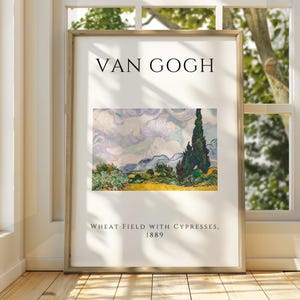 Vincent Van Gogh Weizenfeld mit Zypressen Kunst - Berühmter Kunstdruck - Van Gogh Druck - Sternennacht - Van Gogh Himmel - Van Gogh Gemälde