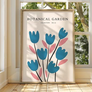 Botanischer Garten Poster - Ausstellungsposter - Galeriedruck - Blumenmarkt Wandkunst - Blumen Pastell Gartenblumen - Blumendruck - Botanisch
