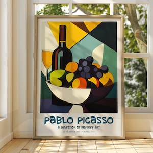 Pablo Picasso Art - Exhibition Print - Cubism Art Print - Surrealism Art - Picasso Poster - Abstract Art - Gallery Home Decor - Picasso Cafe