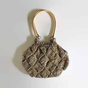 Shoulder Bag Hand Knitted in Marbled Gray and Beige Soft Wool, Winter Women's Purse Bild 2