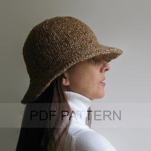 Patrón de tejido Bucket Hat PDF, Cómo hacer un sombrero Cloche, Descarga instantánea, Tutorial digital image 1