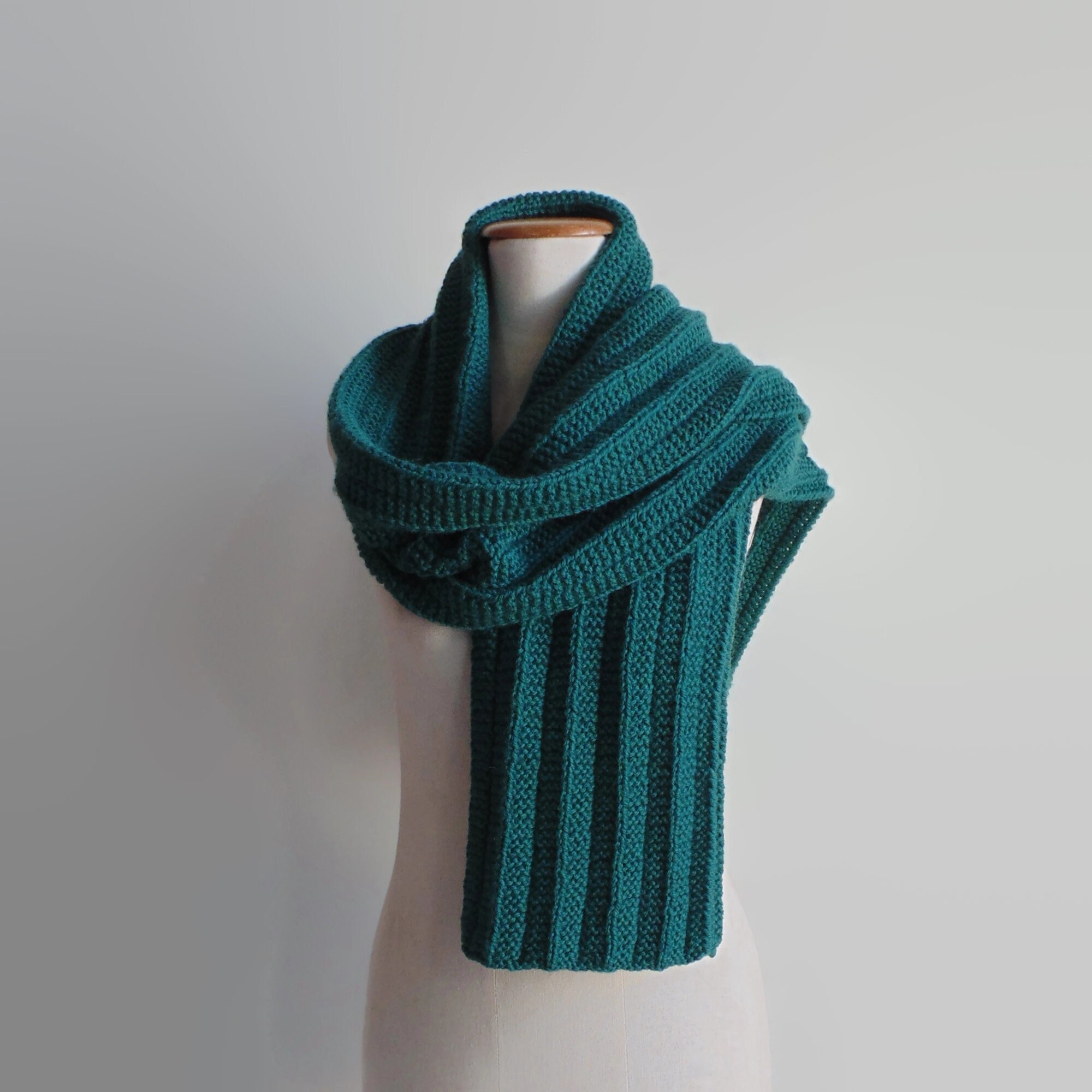 Accessoires Sjaals & omslagdoeken Sjaals Scarf Hand Knit Multicolor Jewel Tones Woven Texture Merino Wool & Silk Muffler Neckerchief 