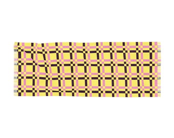 Chic Yellow Pink Purple Checkered Scarf - Lightweight & Transparent, Perfect Fashion Accessory, Ideal for Spring