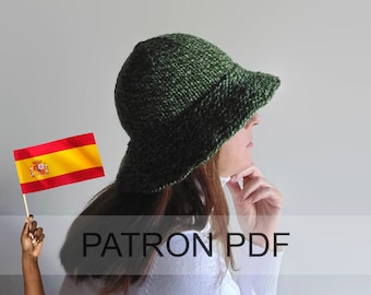 Sombrero con Ala Tejido de Punto, Instrucciones en Español, Archivo PDF, Cómo Tejer un Sombrero