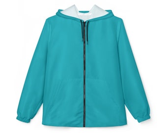 Deep Turquoise Windbreaker Jacket, Unisex Casual Outerwear, Perfect Everyday Staple, Stylish Gift